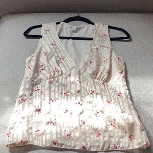 Floral Cream Sleeveless Top